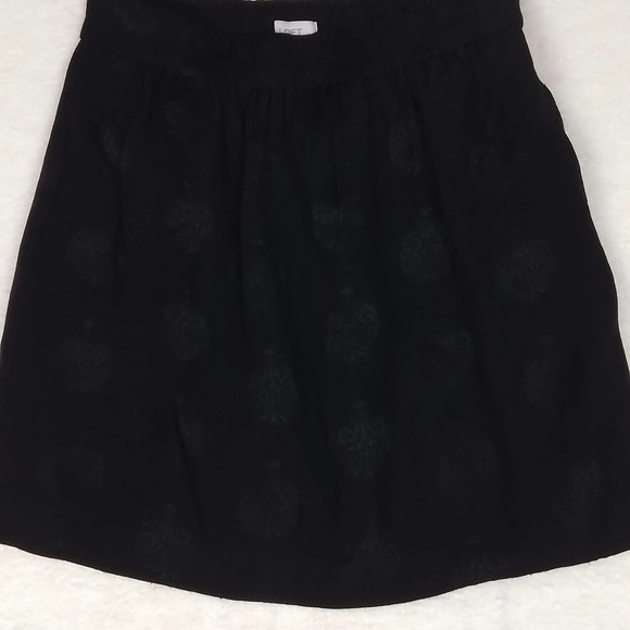 Loft Lined Mini Skirt Size Medium in Black‎ w/ Damask Style Print - Picture 3 of 11